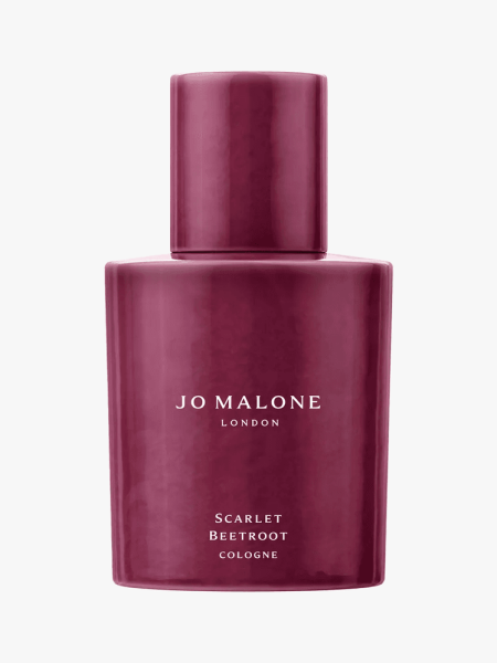 Jo Malone Scarlet Beetroot Eau de Parfum in branded component on a light gray background