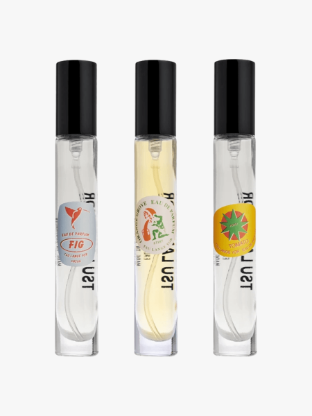 Tsu Lange Yor The Garden Eau de Parfum Set in multiple branded components on a light gray background