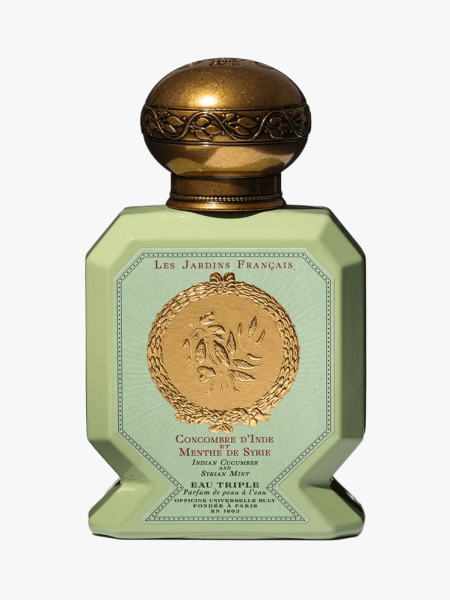 Officine Universelle Buly Eau Triple Indian Cucumber and Syrian Mint Eau de Parfum in branded component on a light gray background
